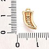 Brass Micro Pave Clear Cubic Zirconia Pendants KK-T075-04G-3