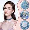 12Pcs 6 Colors 3D Flower Glass Beaded Appliques PATC-GF0001-46-6