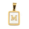 PVD Vacuum Plating 304 Stainless Steel Pave Natural White Shell Pendants STAS-S130-03G-M-1
