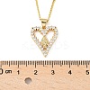 Brass Pave Clear Cubic Zirconia Heart Virgin Mary Pendant Necklaces for Women NJEW-D306-04G-A-3