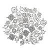 40Pcs 8 Styles Tibetan Style Alloy Links/Connectors TIBE-FP0001-18-3