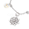 3Pcs Christmas Snowflake Alloy Charm Bracelets BJEW-JB12677-6