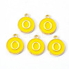 Golden Plated Alloy Enamel Charms X-ENAM-S118-09O-1