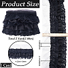 2 Yards 3 Layer Pleated Chiffon Lace Trim OCOR-GF0003-32-2
