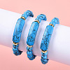 Synthetic Bklue Turquoise Beads Stretch Bracelets BJEW-T022-04J-4