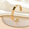 304 Stainless Steel Plain Cuff Bangles for Women BJEW-P344-01B-G-1