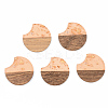 Transparent Resin & Walnut Wood Pendants RESI-S389-038A-B04-1