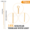 Beebeecraft 10Pcs Brass Stud Earring Findings KK-BBC0001-11-2