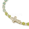 Dyed Natural Malaysia Jade Rondelle Beaded Braided Bead Bracelets BJEW-JB13395-03-3