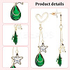 FIBLOOM 2 Pairs 2 Colors Rhinestone Star & Teardrop Dangle Stud Earrings EJEW-FI0001-24-3