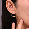 Punk Chic Brass Pave Clear Cubic Zirconia Stud Earrings LK0340-1