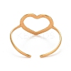 Ion Plating(IP) 304 Stainless Steel Open Heart Cuff Ring for Women RJEW-C025-23G-3