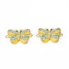 Brass Micro Pave Cubic Zirconia Connector Charms KK-E068-VB407-3-2