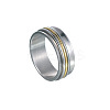 201 Stainless Steel Wide Band Rotating Finger Rings FS-WGEF0B4-12-1