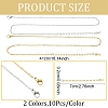 10Pcs 304 Stainless Steel Cable Chain Necklaces NJEW-YW0001-25G-3