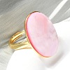 Oval Dyed Natural Shell Rings KK-P305-12G-3