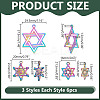 18Pcs 3 Styles Alloy & 304 Stainless Steel Pendants DIY-AR0004-53-2