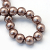 Baking Paint Pearlized Glass Pearl Round Bead Strands LS-HY-Q330-8mm-78-4