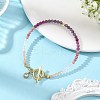 Gradient Natural Mixed Stone Faceted Round Beaded Bracelets BJEW-JB14398-02-1