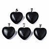 Natural Obsidian Pendants X-G-N0325-12A-2
