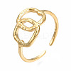 304 Stainless Steel Interlocking Oval Open Cuff Ring RJEW-T023-79G-3