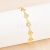 Brass Micro Pave Clear Cubic Zirconia Link Chain Bracelets for Women BJEW-A090-09F-G-3