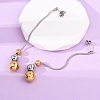 304 Stainless Steel Two Tone Round Tassel Stud Earrings EJEW-A136-05B-GP-3