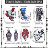 SUNNYCLUE 12Pcs 6 Style Halloween Printed Acrylic Pendants SACR-SC0001-10-2