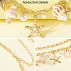 Bohemian Natural Shell & Plastic Imitation Pearl Tassel Chain Belts AJEW-CY0001-06A-5