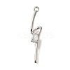 Brass Micro Pave Clear Cubic Zirconia Pendants KK-M301-12P-1