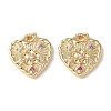 Brass Micro Pave Clear Cubic Zirconia Pendants KK-Q031-44G-10-1
