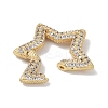 Rack Plating Brass Micro Pave Cubic Zirconia Twister Clasps KK-NH0002-14G-01-2