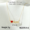 Mother's Day Brass Micro Pave Clear Cubic Zirconia Pendant Necklaces with Red Enamel FS-WG67A5B-06-1