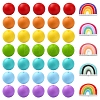 75Pcs Round/Rainbow Silicone Focal Beads SIL-YW0001-38-2