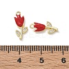 Brass Micro Pave Clear Cubic Zirconia and Enamel Charms KK-A300-22G-02-3