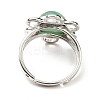 Natural Green Aventurine Adjustable Rings RJEW-P043-01P-17-3