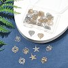 40Pcs 10 Styles Rack Plating Brass Hollow Out Connector Charms KKC-FS0001-03-7