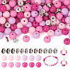 200Pcs 4 Colors Opaque Acrylic Beads MACR-TA0002-53-2