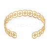 304 Stainless Steel Hollow Oval Cuff Bangles BJEW-F457-11G-2