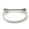Non-Tarnish 304 Stainless Steel D Shape Bar Screw Bangle BJEW-G636-05A-P-1