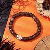 Coconut Disc Beaded Stretch Bracelets BJEW-JB10465-02-2
