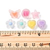100Pcs 5 Styles Frosted Transparent Acrylic Beads OACR-FP0001-22-4