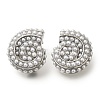 Rack Plating Shell Shape Brass Stud Earrings EJEW-H016-06P-1
