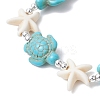 Synthetic Turquoise Beaded Stretch Bracelets for Men Women BJEW-JB11760-01-4