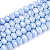 Anti-Tarnish Electroplate Rondelle Glass Beads Strands X-EGLA-T021-6mm-17-09-1