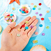 70Pcs 7 Styles Spray Painted Natural Capiz Shell Connector Charms SSHEL-TA0001-21-6
