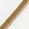 Electroplate Non-magnetic Synthetic Hematite Beads Strands G-J170A-4x4mm-07-3