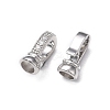 Rack Plating Brass Micro Pave Clear Cubic Zirconia Fold Over Clasps LS-KK-E080-02P-1