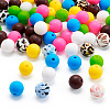 108Pcs 12 Style Round Food Grade Eco-Friendly Silicone Beads SIL-TA0001-75-3