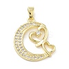 Brass Micro Pave Cubic Zirconia Pendants KK-F877-18G-1